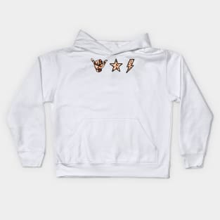 butterfly shaka hand, star & lightning sticker pack Kids Hoodie